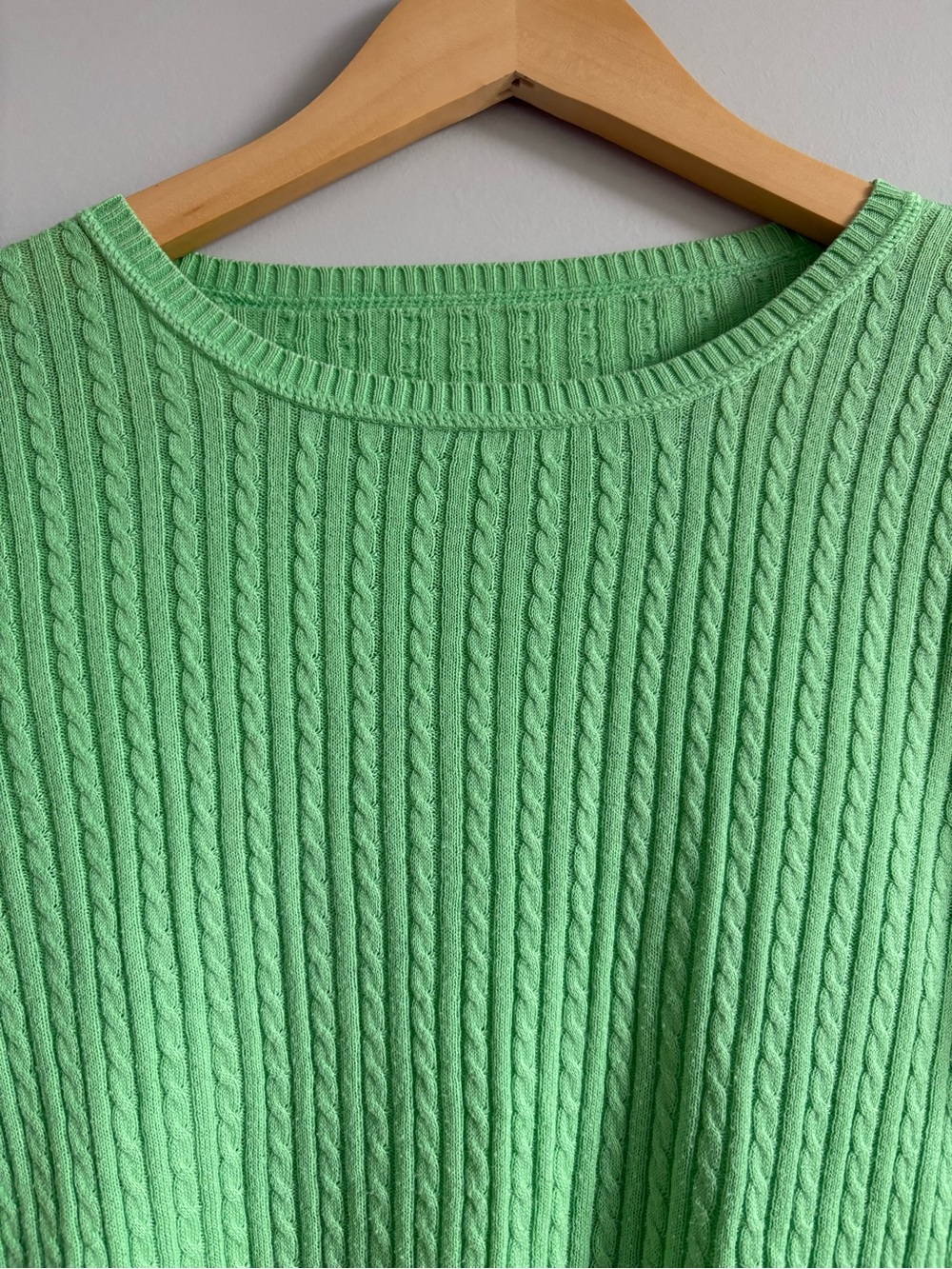 Vintage Polo Jeans Co. Ralph Lauren Green Cable Knit Sweater - Picture 4 of 7